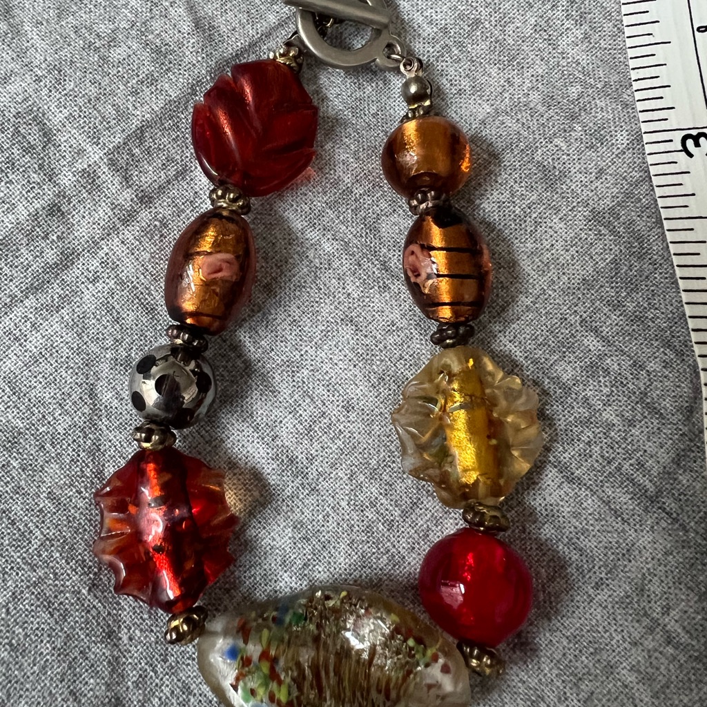 Iridescent Glass Beaded Bracelet 13$